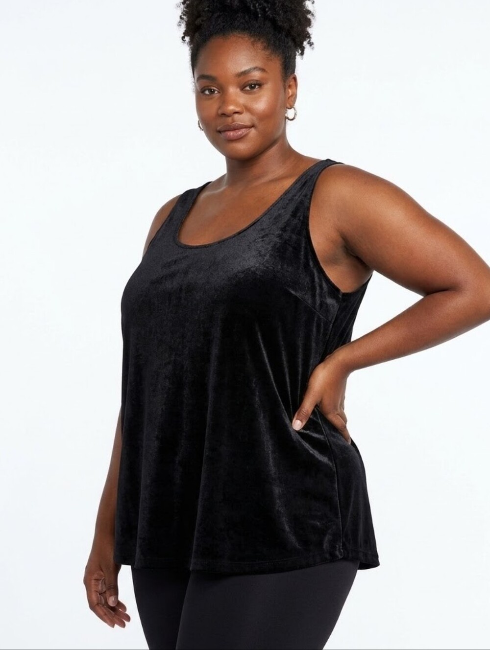 J. Crew Plus Size Elegant Black Velvet Tank Top